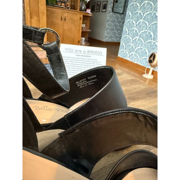 6/$25 Bella-Vita Leather Ankle Strap Pointed Toe Stiletto-DOUBLE WIDE - Picture 4 of 7